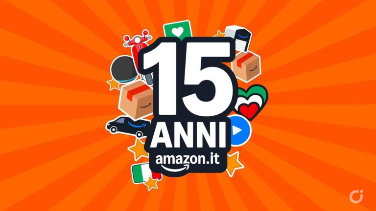 Amazon festeggia 15 anni in Italia con Coupon, sconti di 15€ su 75€ di spesa e Gift Card da 500€